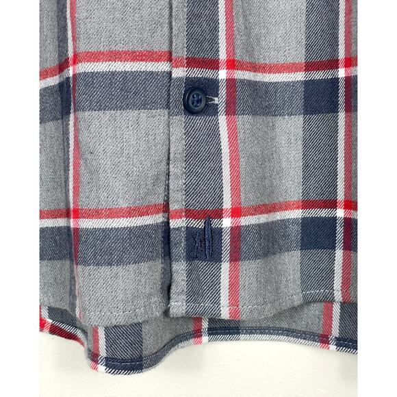 Johnnie-O Rudy Hangin' Out Button Down Flannel Shirt Charcoal Plaid Mens XL - Picture 6 of 14